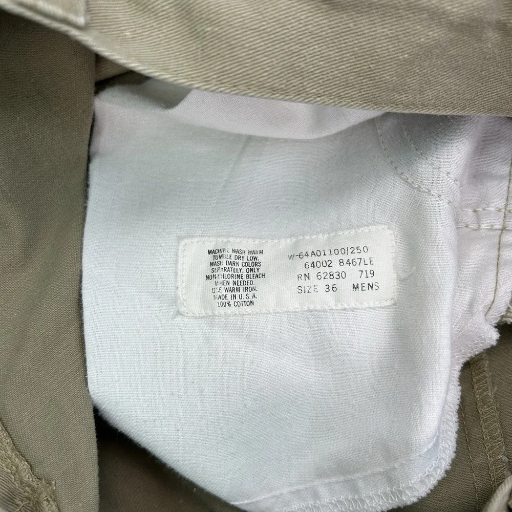Vintage 90s Lands End Chino Shorts Mens 36 Pleated Khaki USA Made Dad Preppy